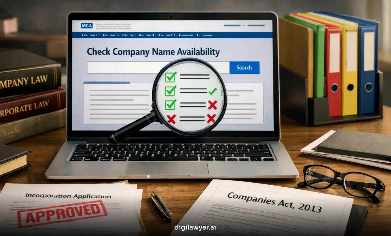 Check company name on MCA