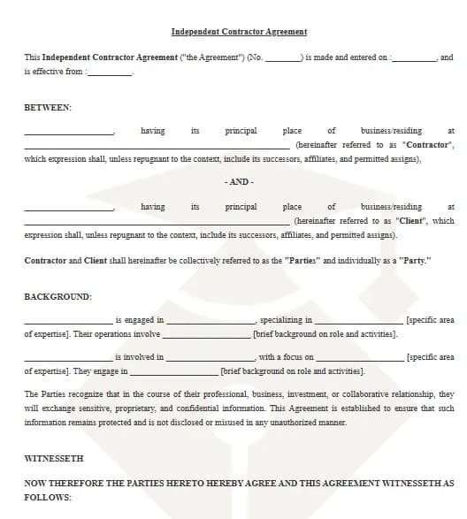 Independent Contractor Agreement Template