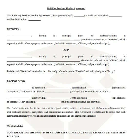 Building Service Agreement Template