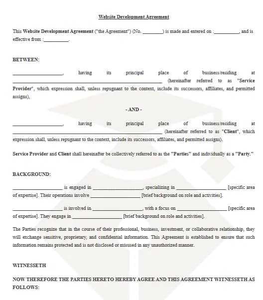Website Development Agreement Template