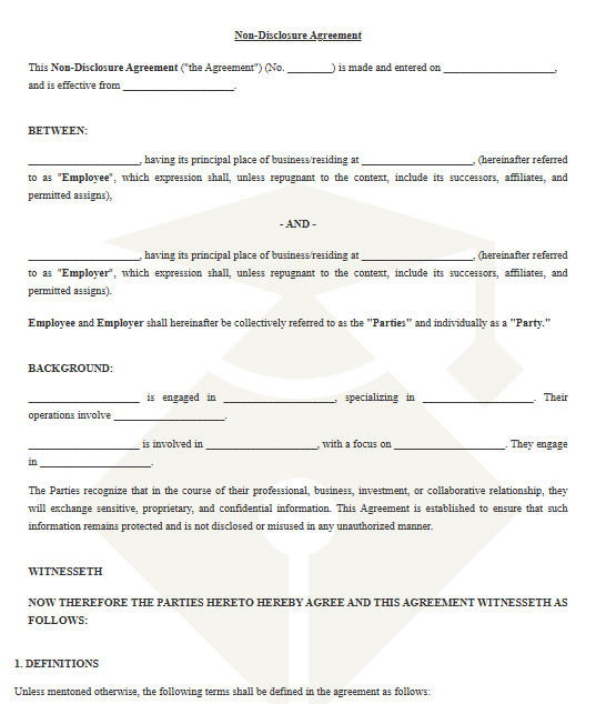 employee nda template