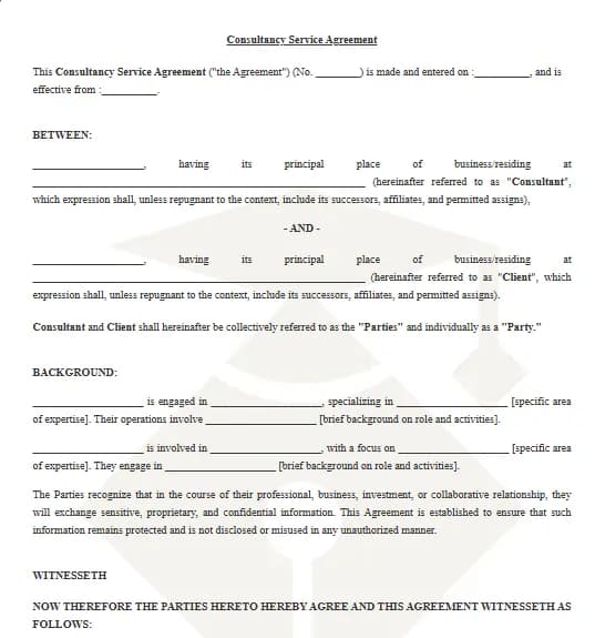 Consultancy Agreement Template